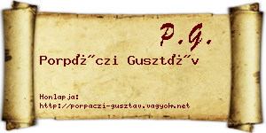 Porpáczi Gusztáv névjegykártya