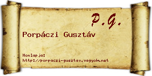 Porpáczi Gusztáv névjegykártya