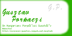 gusztav porpaczi business card